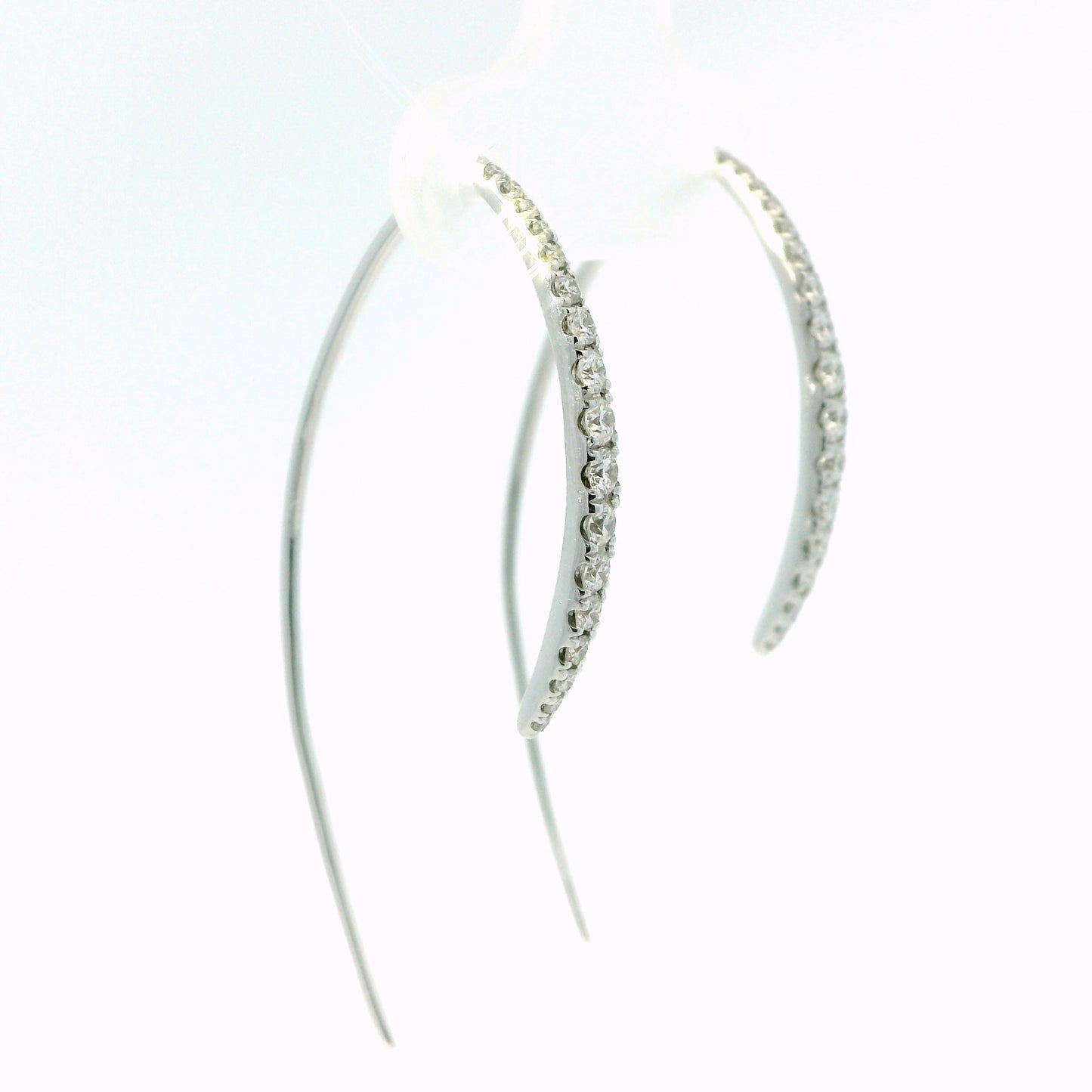 Diamond Threader Elongated Drop Earrings