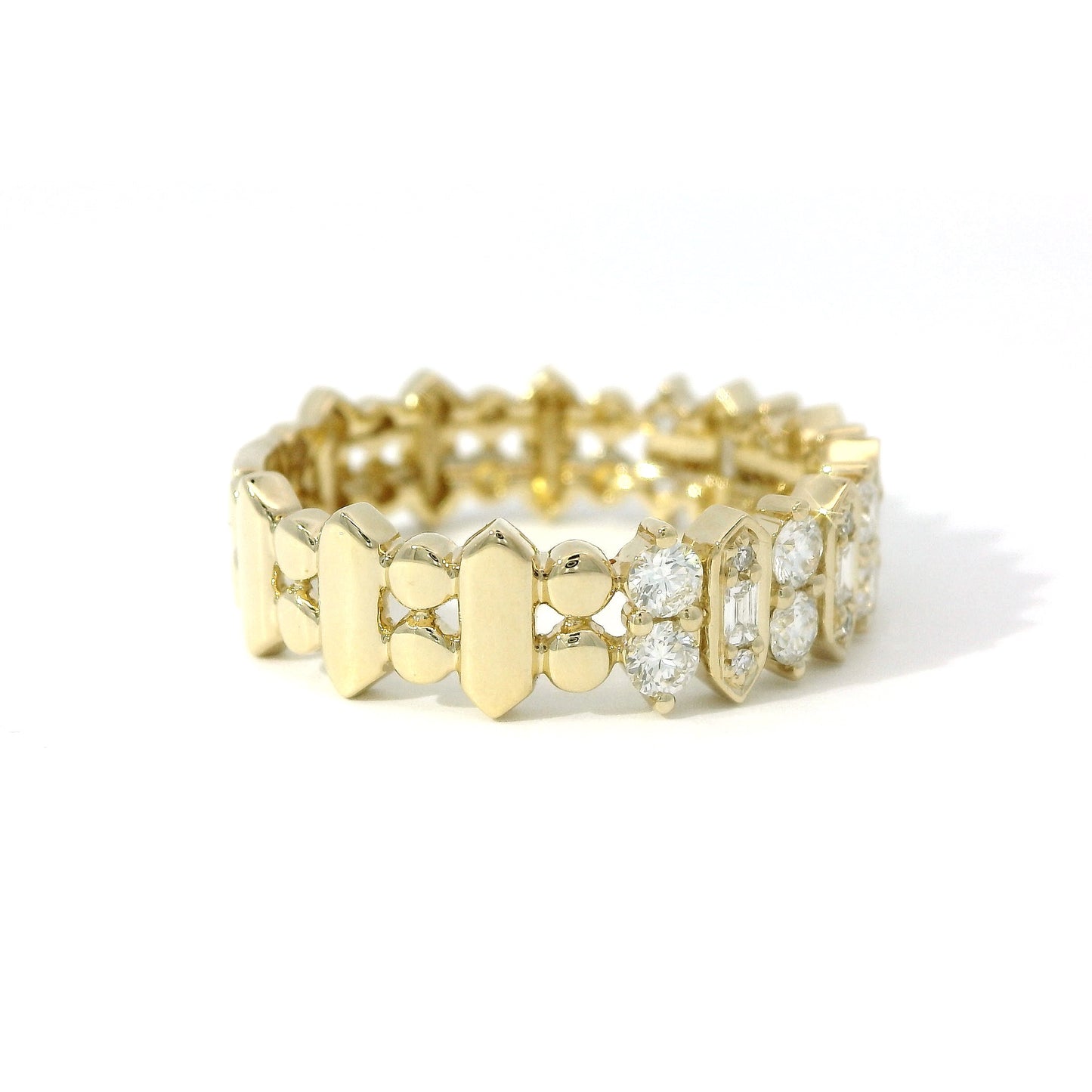 14K Gold Marquise-Illusion & Round Diamond Band