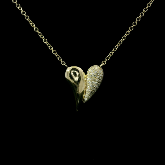 Melting Heart Diamond Pendant Necklace