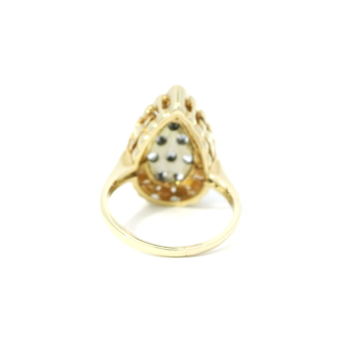 Vintage Pear-Shaped Diamond Cluster Ring in 14K Yellow Gold