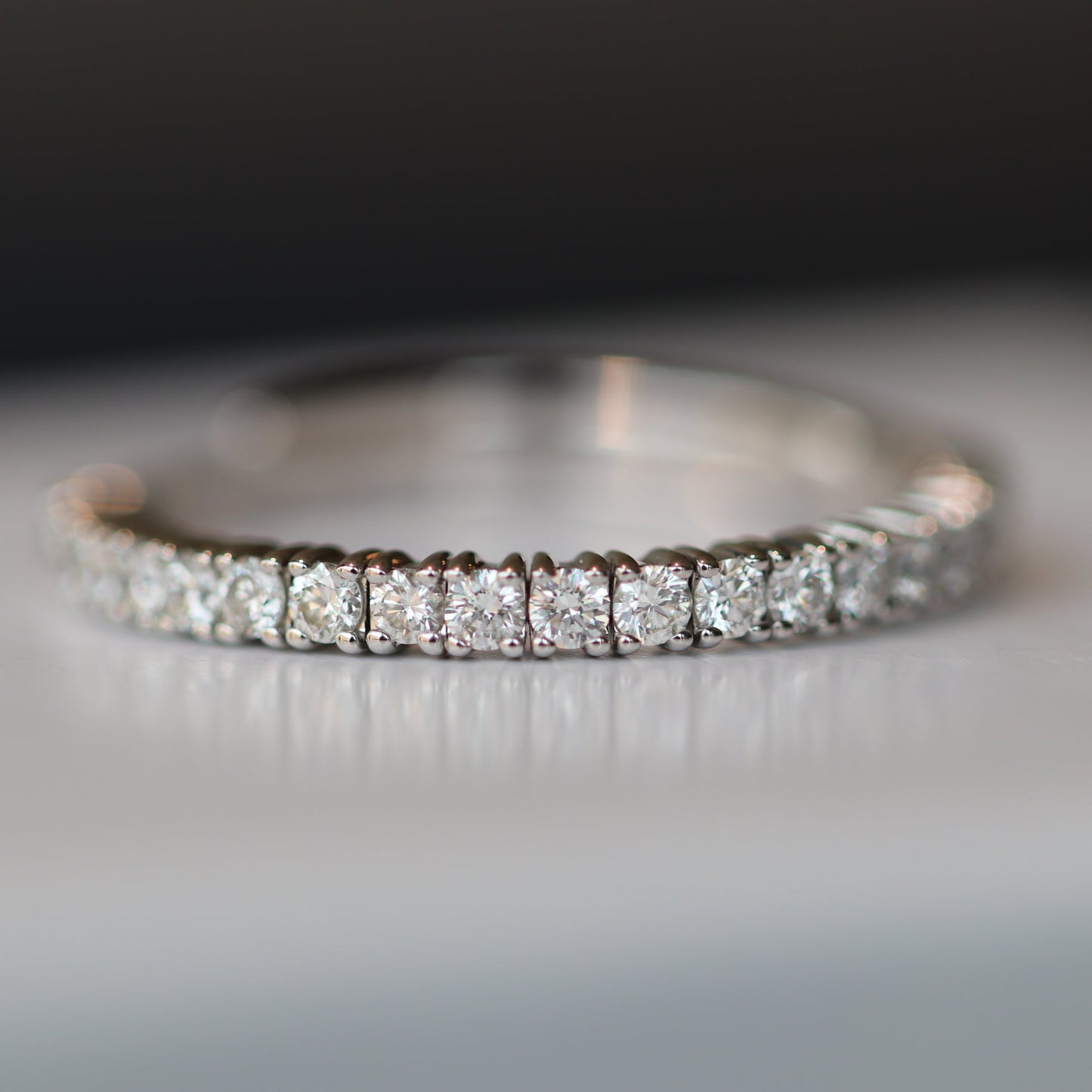 One-Size-Fits-All Flexible Diamond Band – White Gold & Natural Diamonds