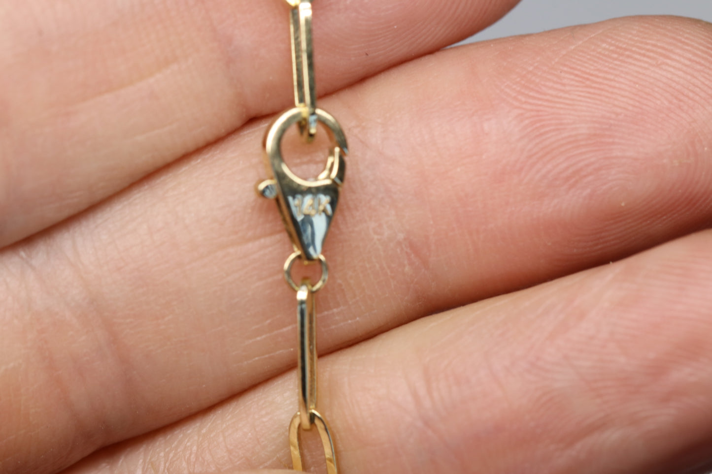 Round Diamond PaperClip Chain Bracelet in 14kt Gold