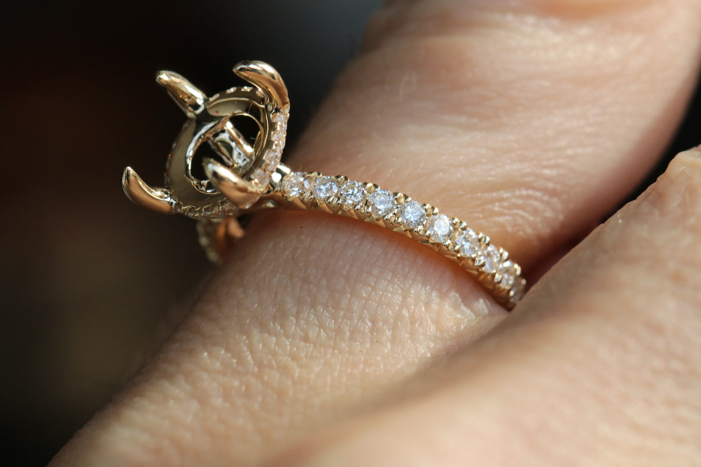 Hidden Halo Diamond Engagement Ring