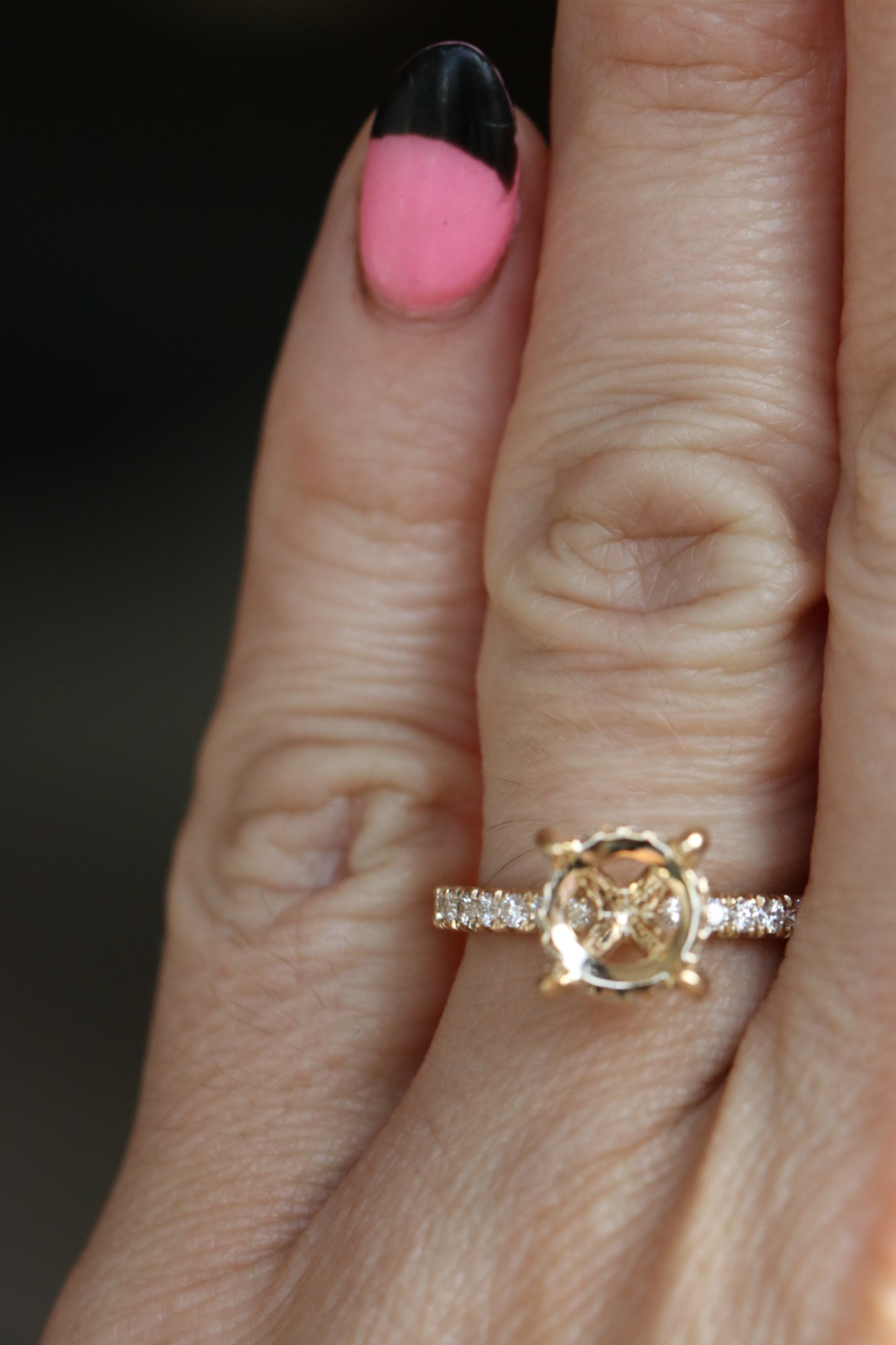Hidden Halo Diamond Engagement Ring