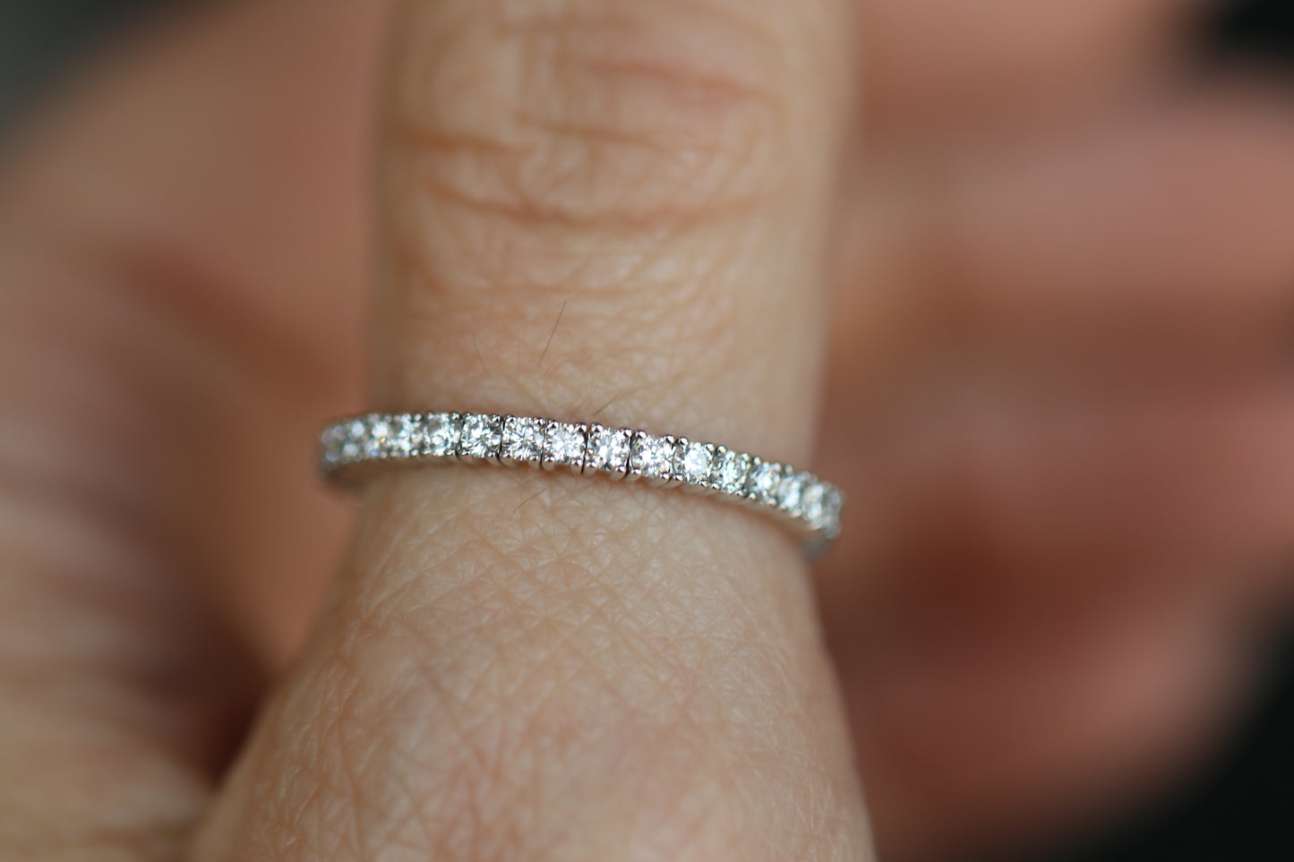 One-Size-Fits-All Flexible Diamond Band – White Gold & Natural Diamonds