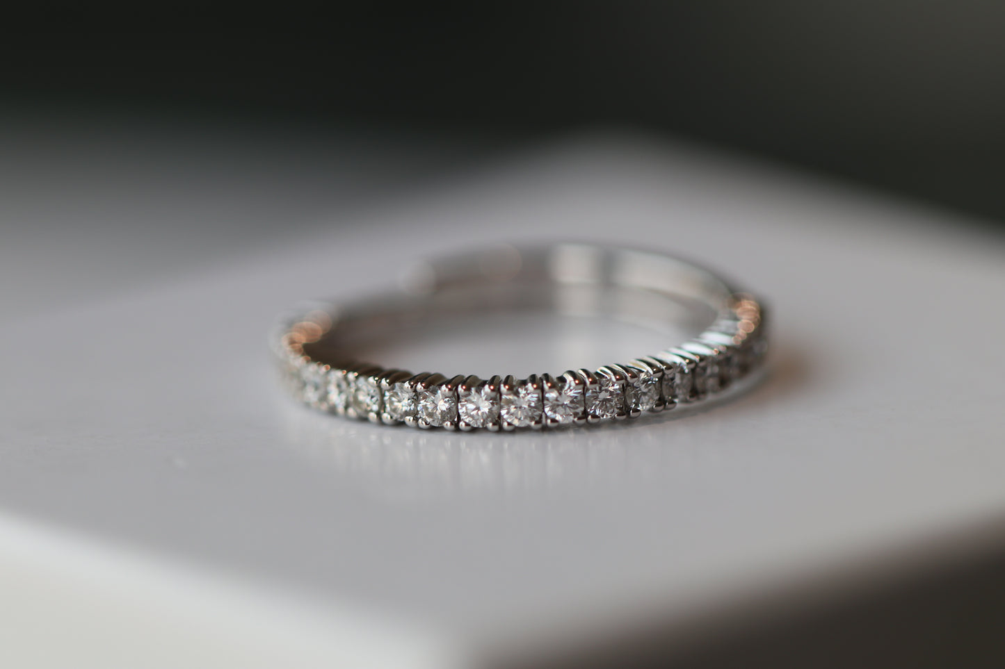 One-Size-Fits-All Flexible Diamond Band – White Gold & Natural Diamonds