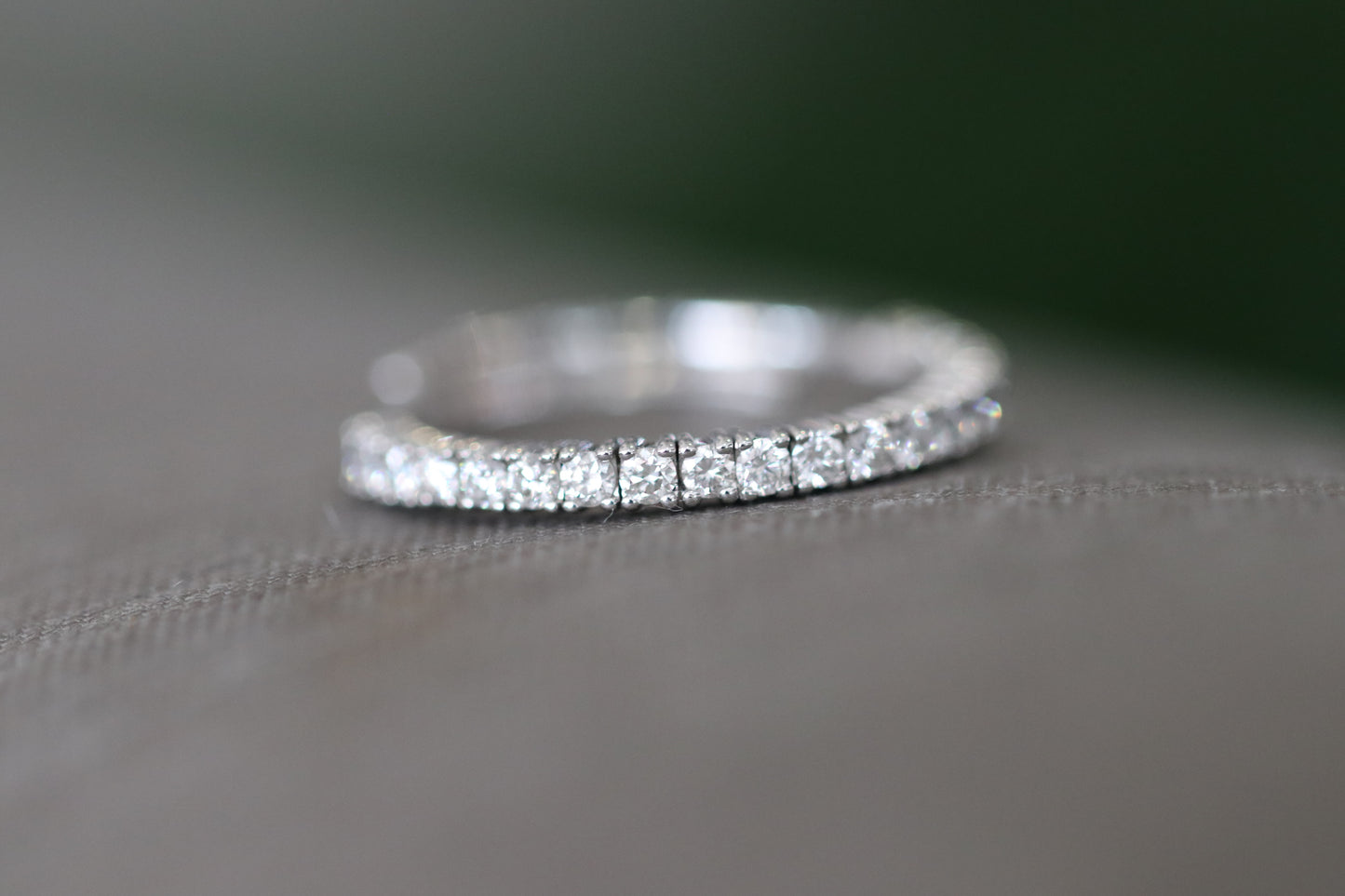 One-Size-Fits-All Flexible Diamond Band – White Gold & Natural Diamonds