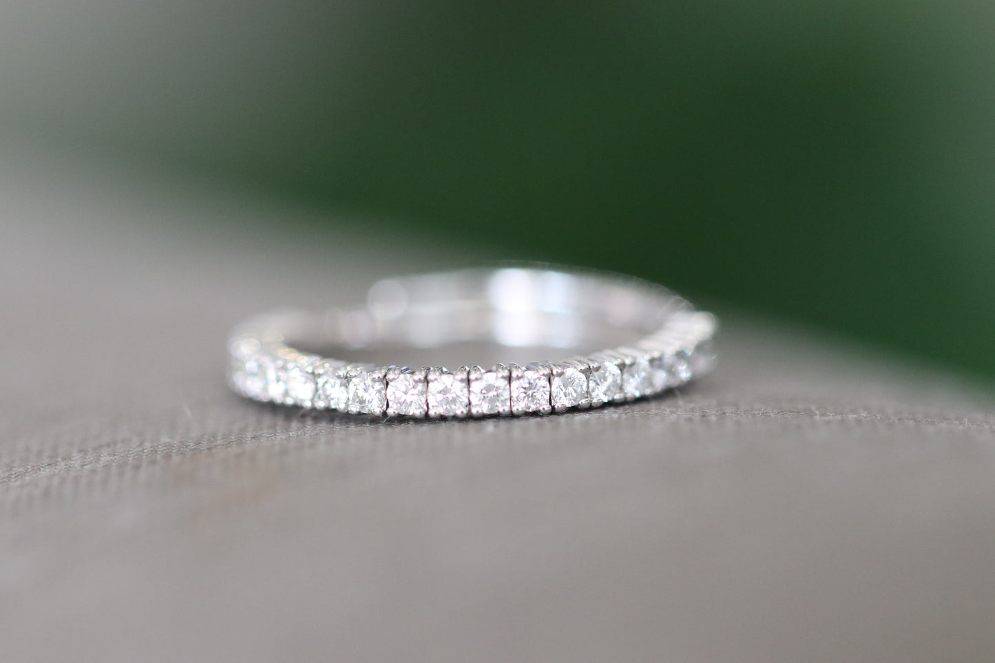 One-Size-Fits-All Flexible Diamond Band – White Gold & Natural Diamonds