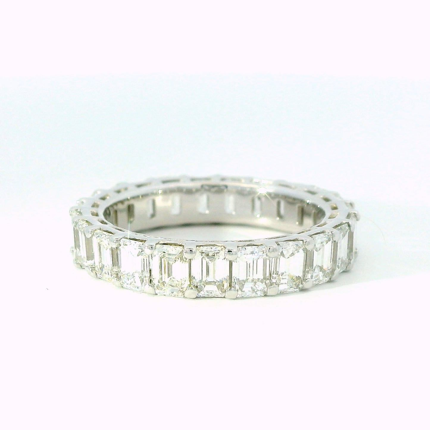 4.50ct Diamond Emerald Eternity Band in 14K White Gold