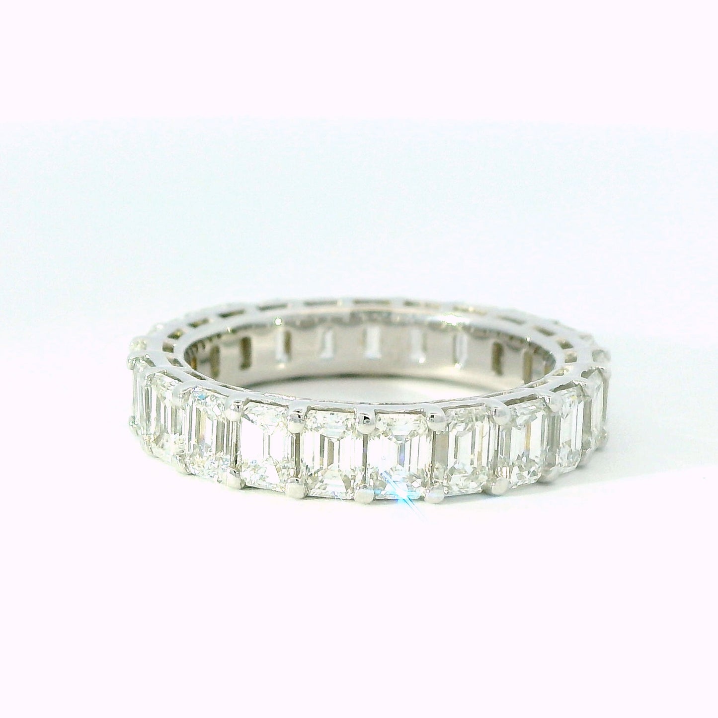 4.50ct Diamond Emerald Eternity Band in 14K White Gold