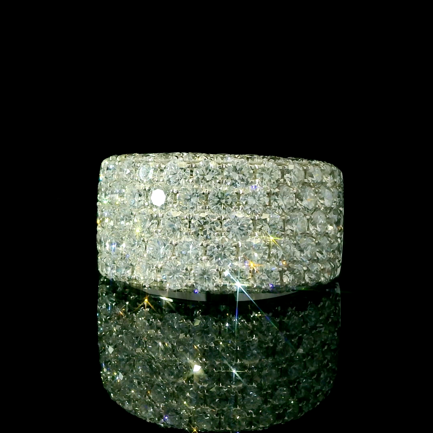 Wide Diamond Band Ring