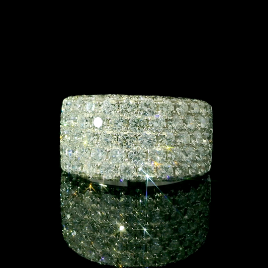 Wide Diamond Band Ring