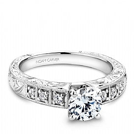 Shared Prong Engagement Ring B057-01WM