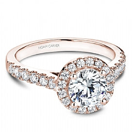 rose gold halo engagement ring
