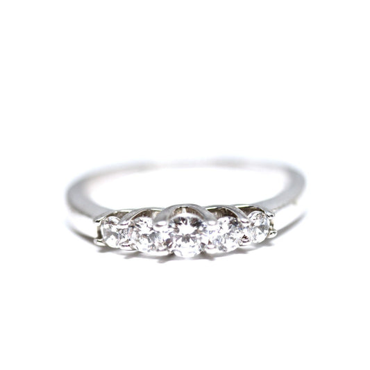 5 Stone Graduated Diamond Wedding Band Trellis Set
