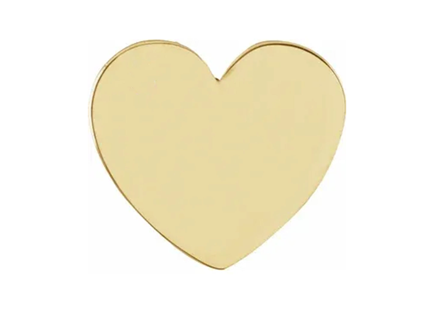 10mm Heart Charm in Solid 14k Gold