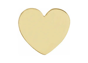 10mm Heart Charm in Solid 14k Gold