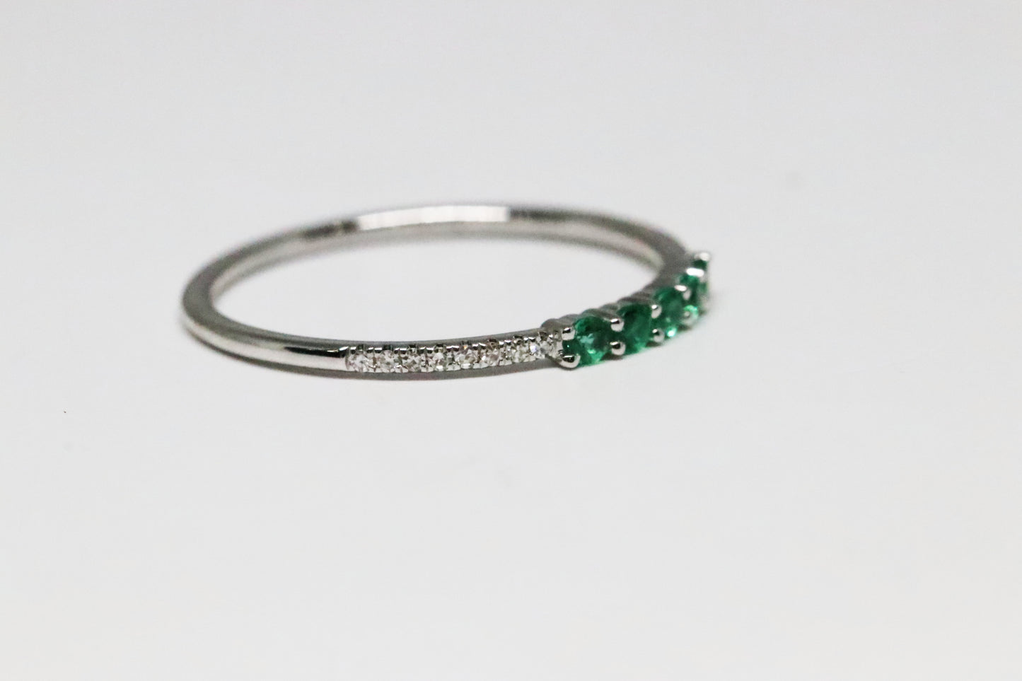 Slim Emerald and Diamond Stackable