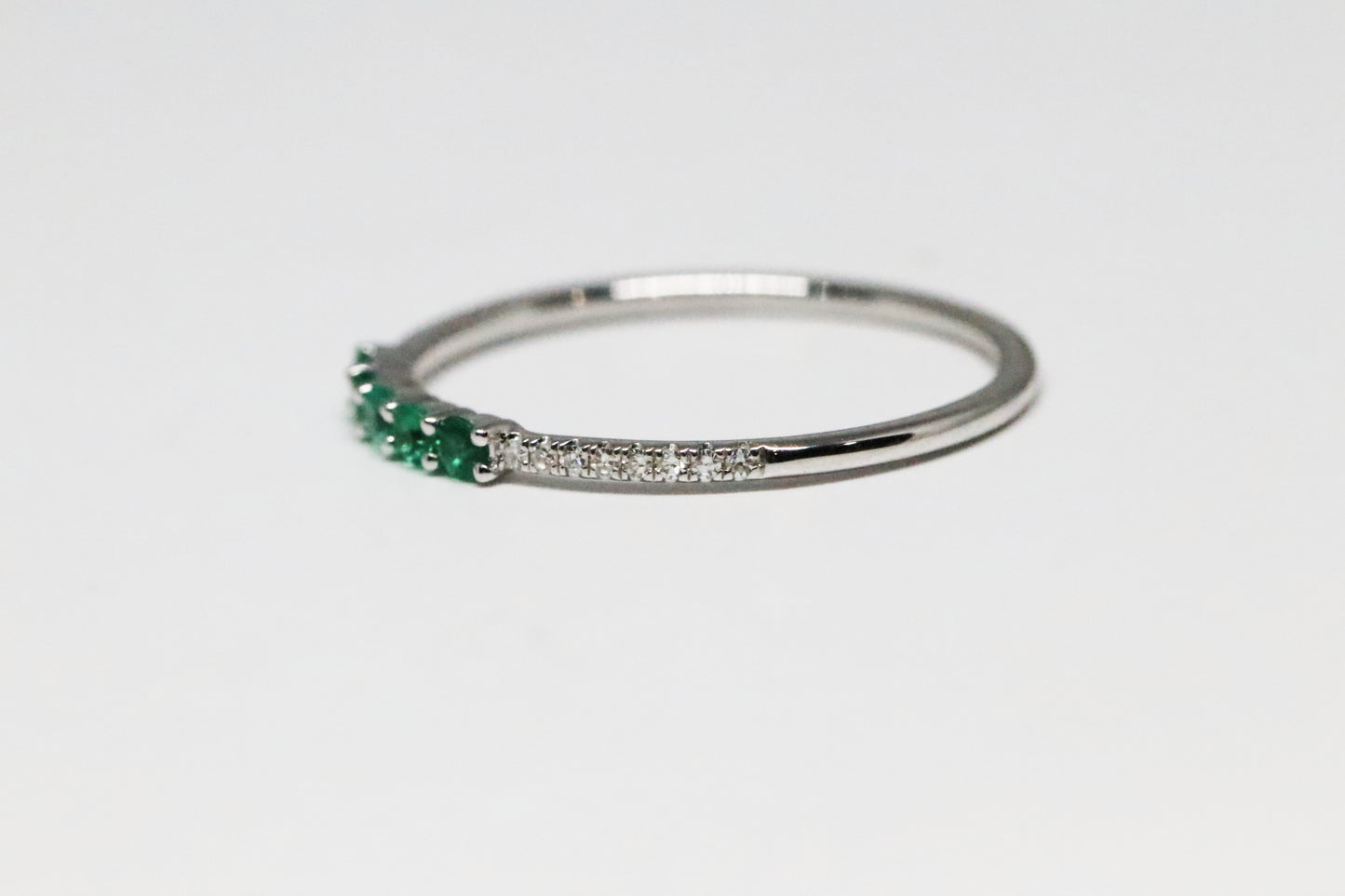 Slim Emerald and Diamond Stackable