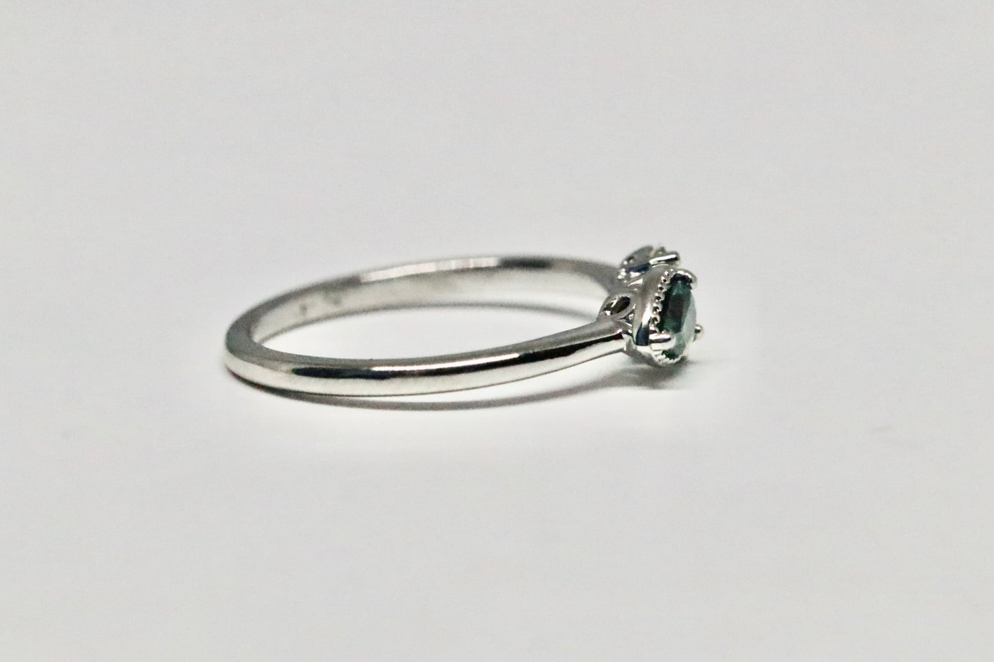 Slim Alexandrite and Diamond Ring