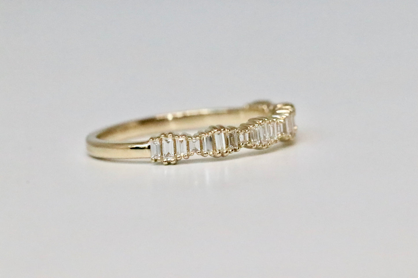 Graduated Baguette Diamond Stackable Ring in 14kt Solid Gold