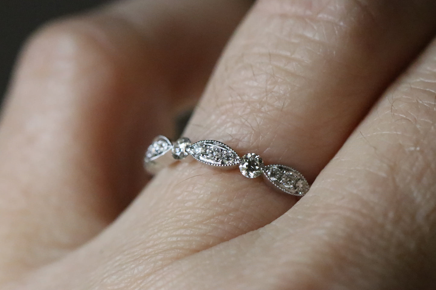 Antique Inspired Diamond Stackable in 18kt Gold