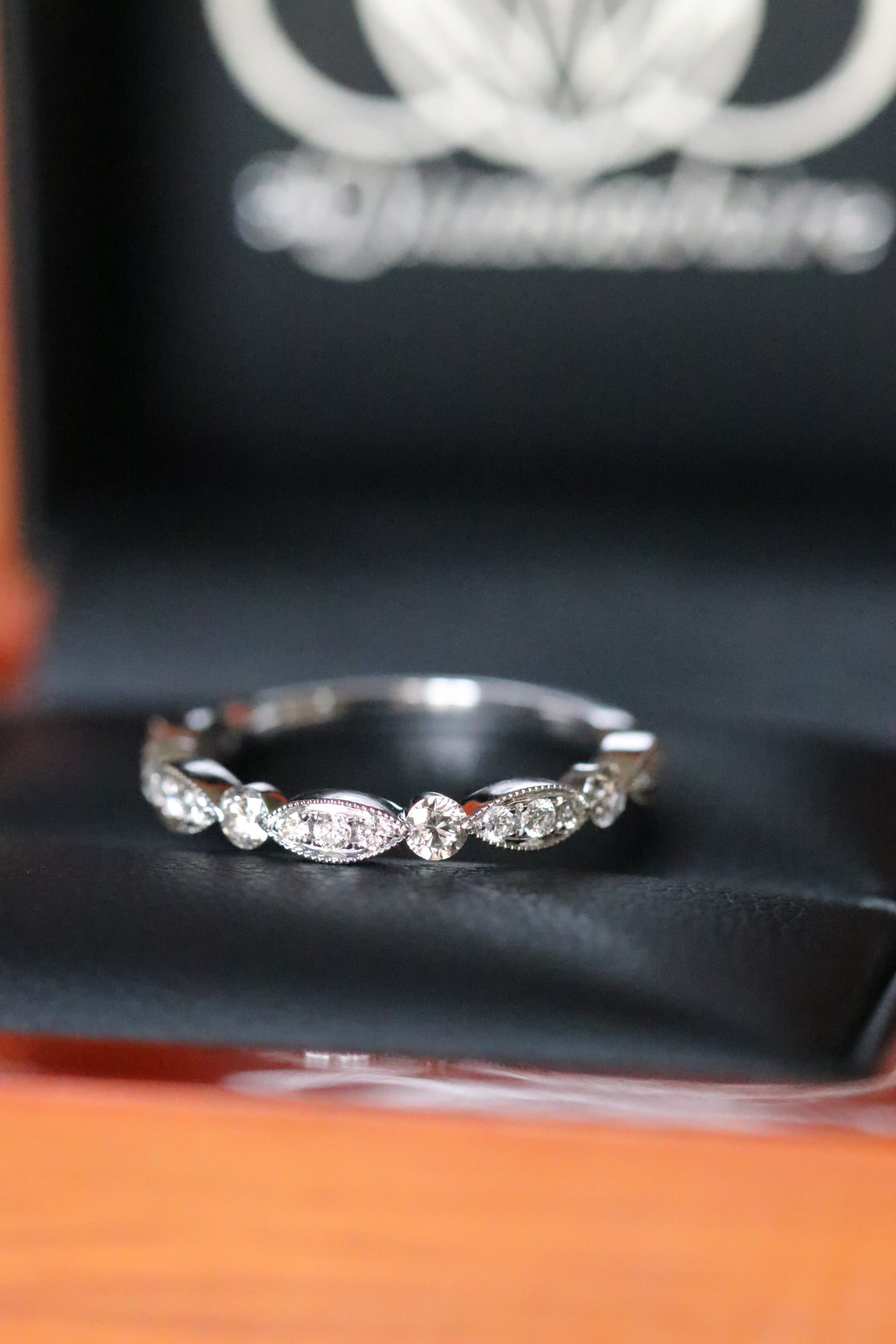 Antique Inspired Diamond Stackable in 18kt Gold