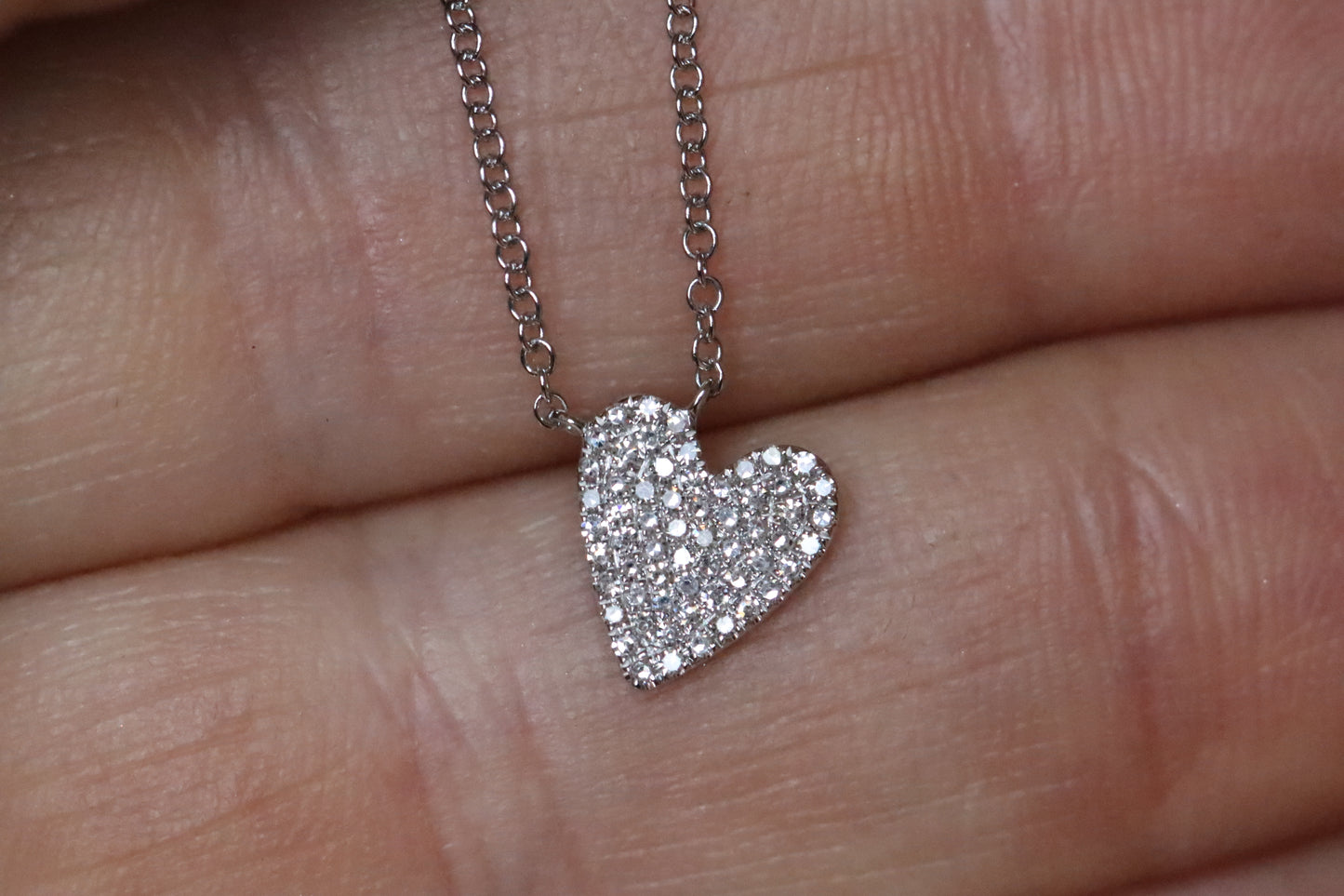 Pave Diamond Heart Necklace