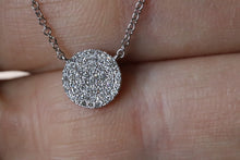 Round Diamond Pave Disc Necklace