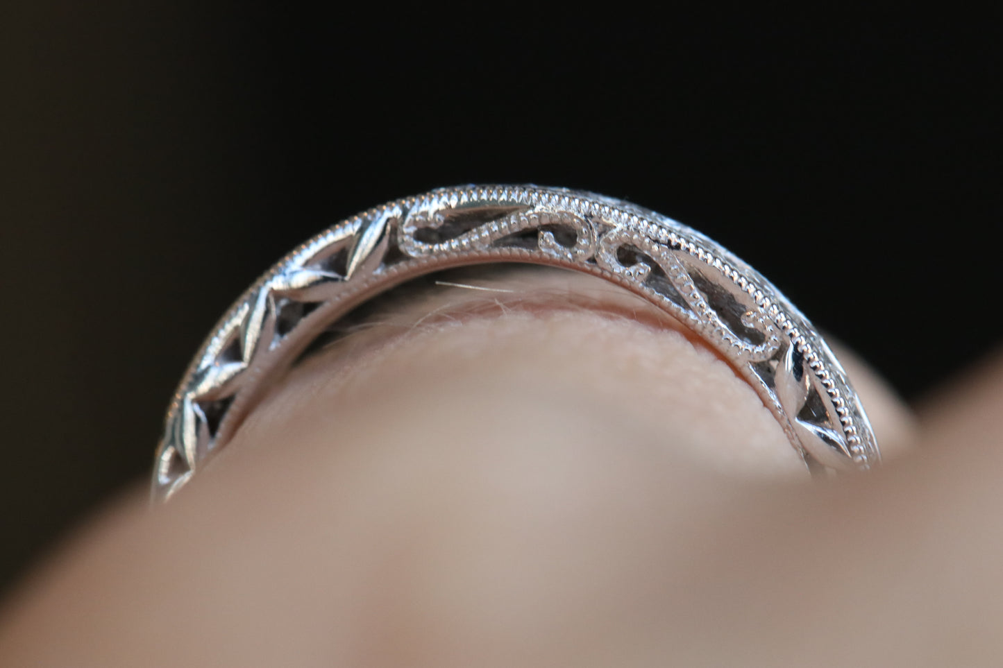 Channel Set Diamond Wedding Band with Contour