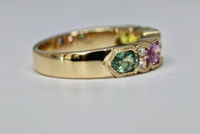 Multi Color Sapphire and Diamond Ring