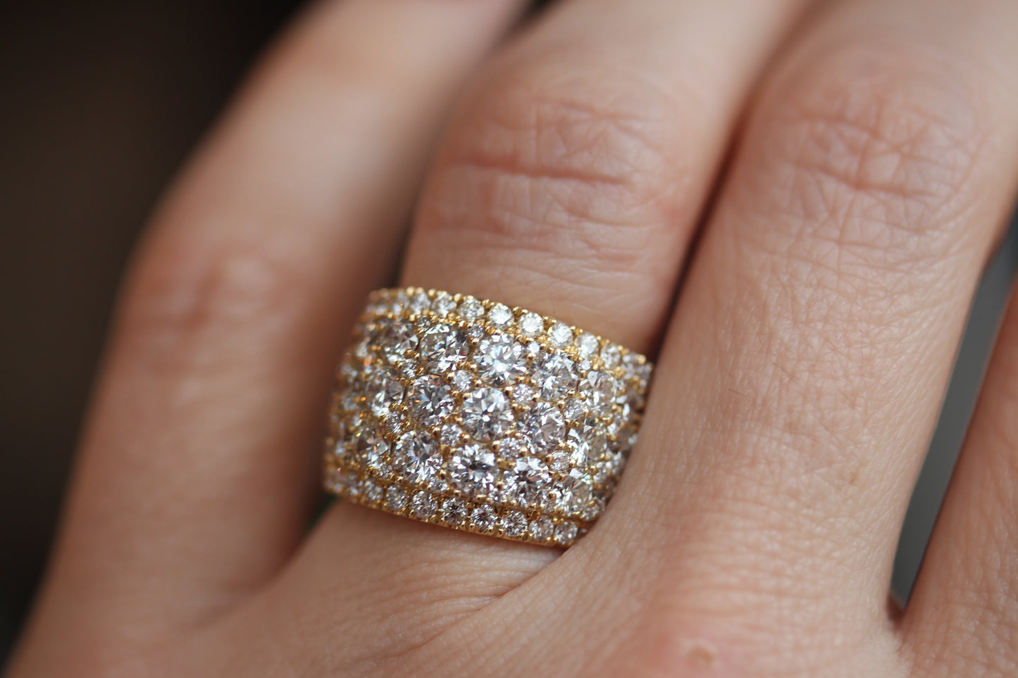 Wide Diamond Fashion Ring in 14kt Yellow Gold