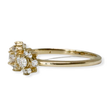 3 Flower Diamond Ring in 14kt Solid Gold