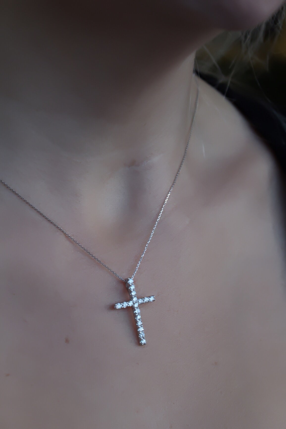 Large Diamond Cross Pendant