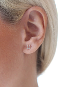 Diamond Horseshoe Earrings