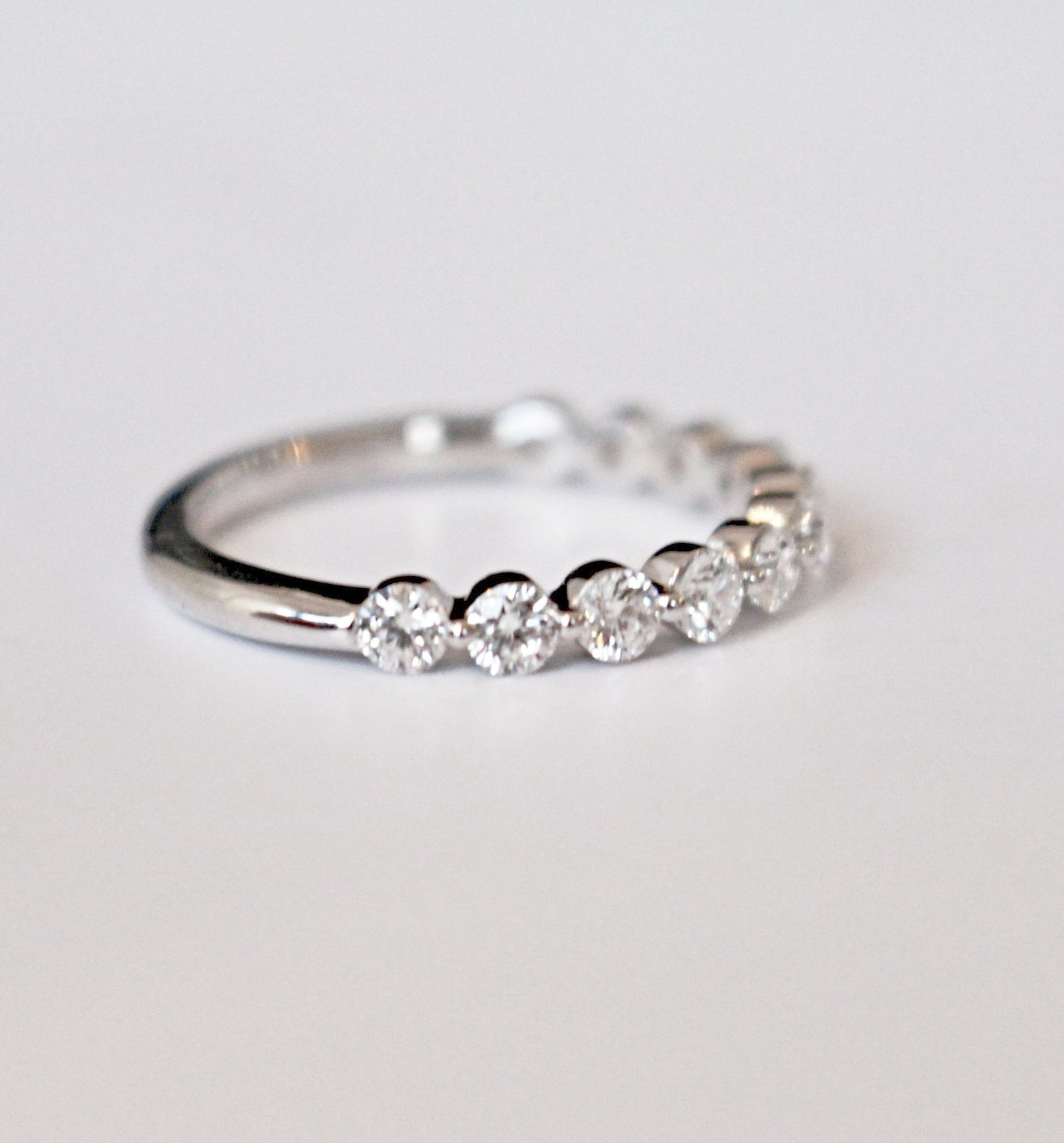 Diamondaire Scalloped Diamond Wedding Band in 14kt White Gold