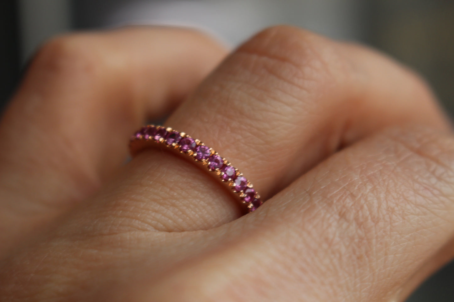 Rose Gold Stackable with Pink Sapphires