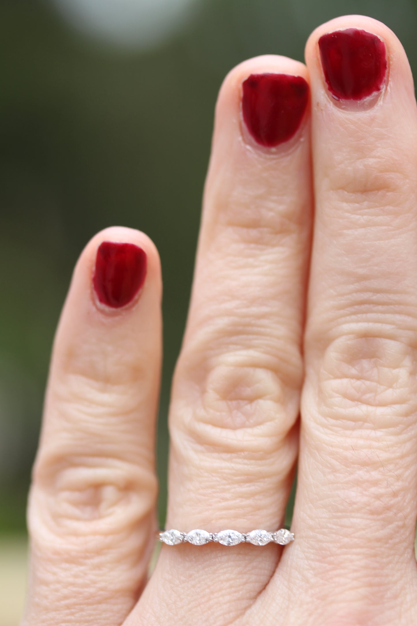 1/2CT 5 Stone Marquise Cut Diamond Wedding Band