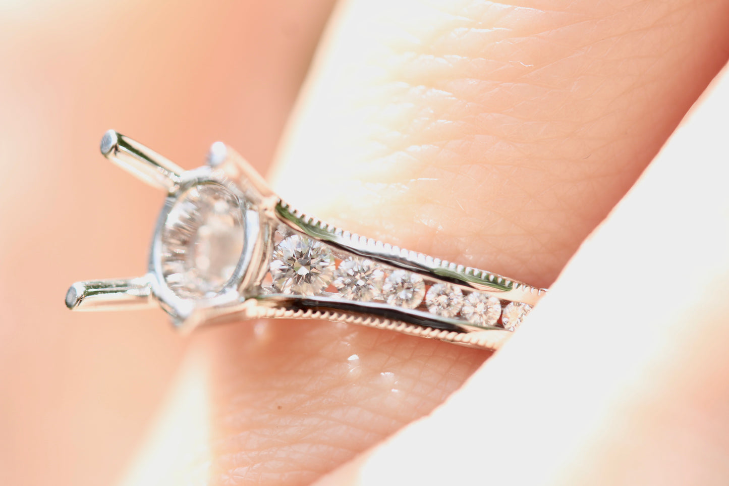 Channel Set Diamond Engagement Ring