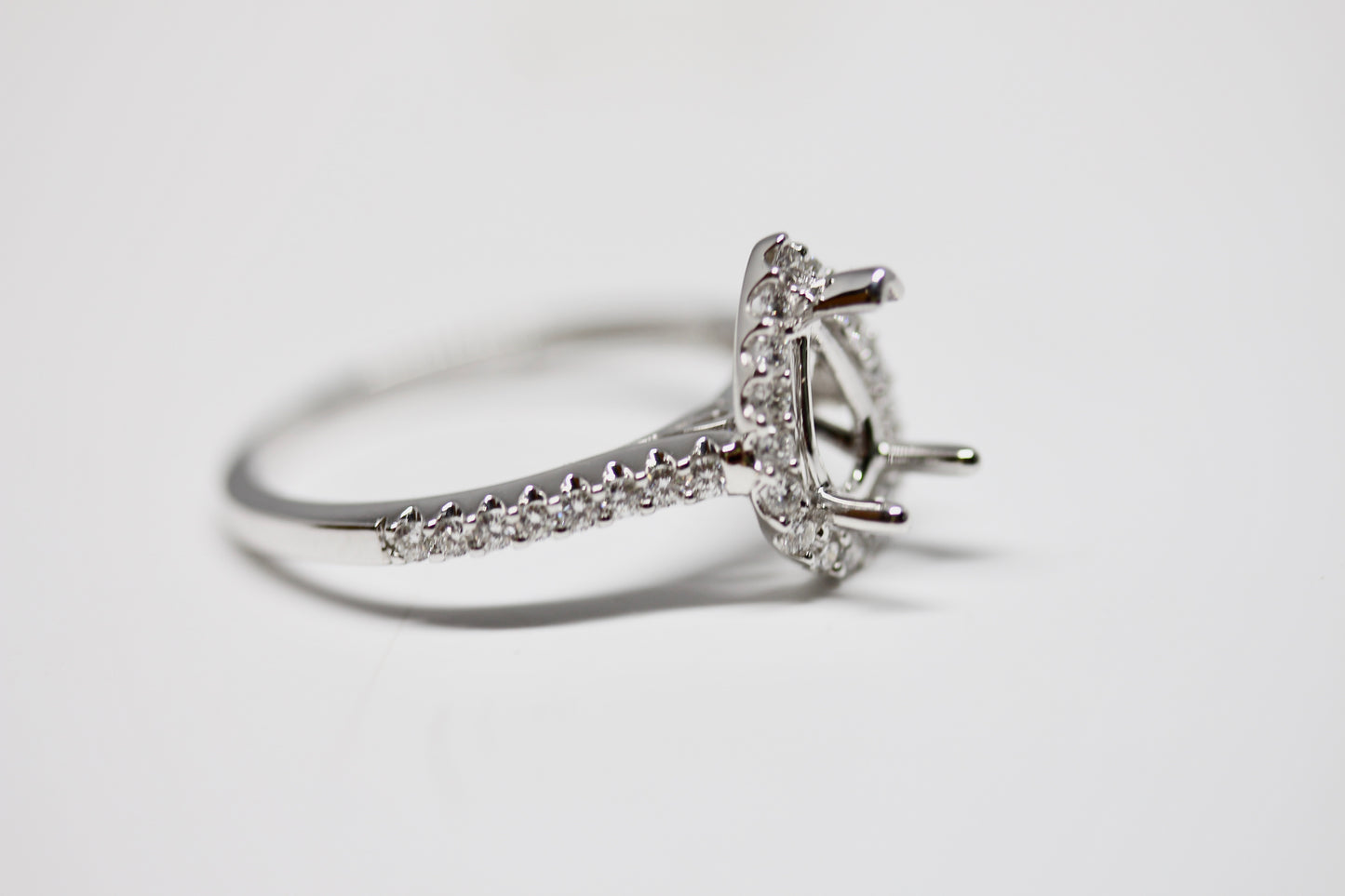 Pear Shape Halo Diamond Engagement Ring