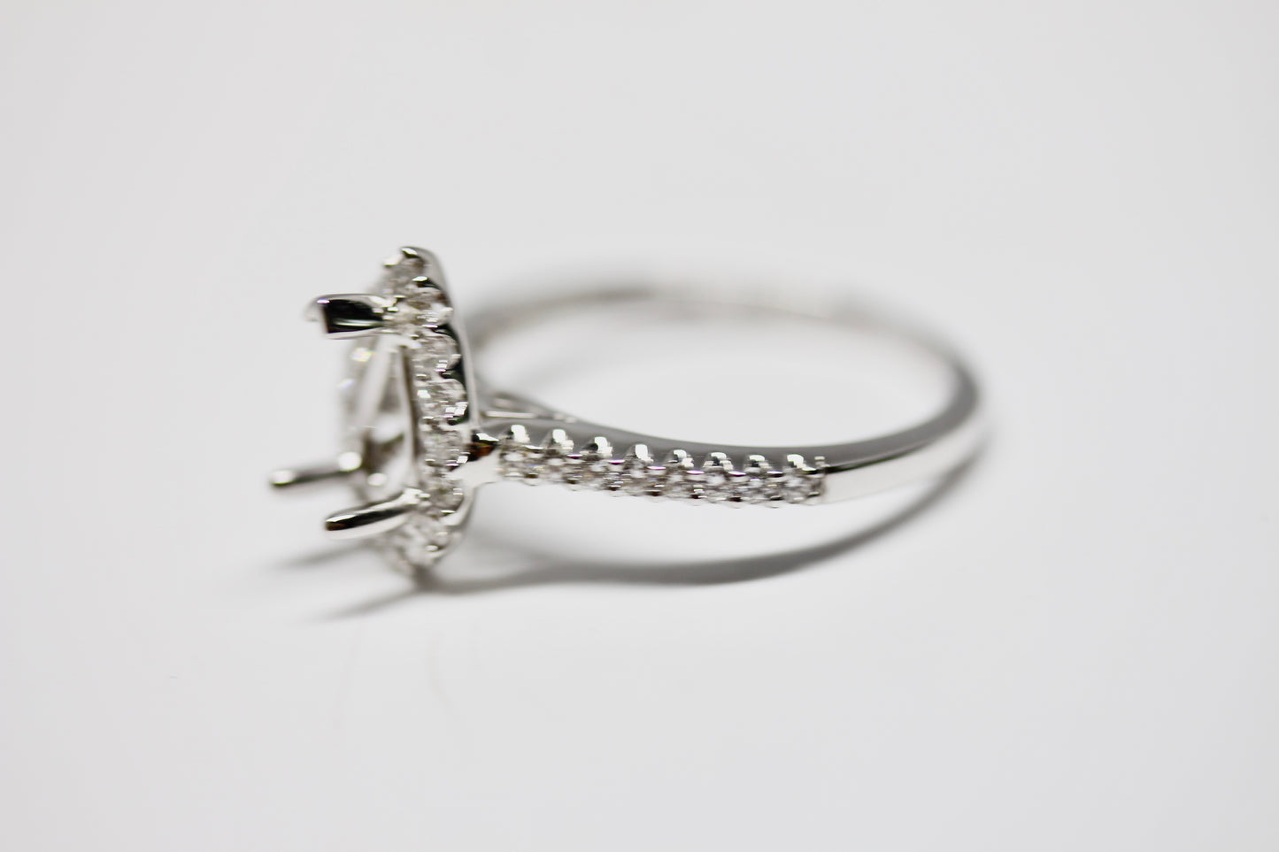 Pear Shape Halo Diamond Engagement Ring