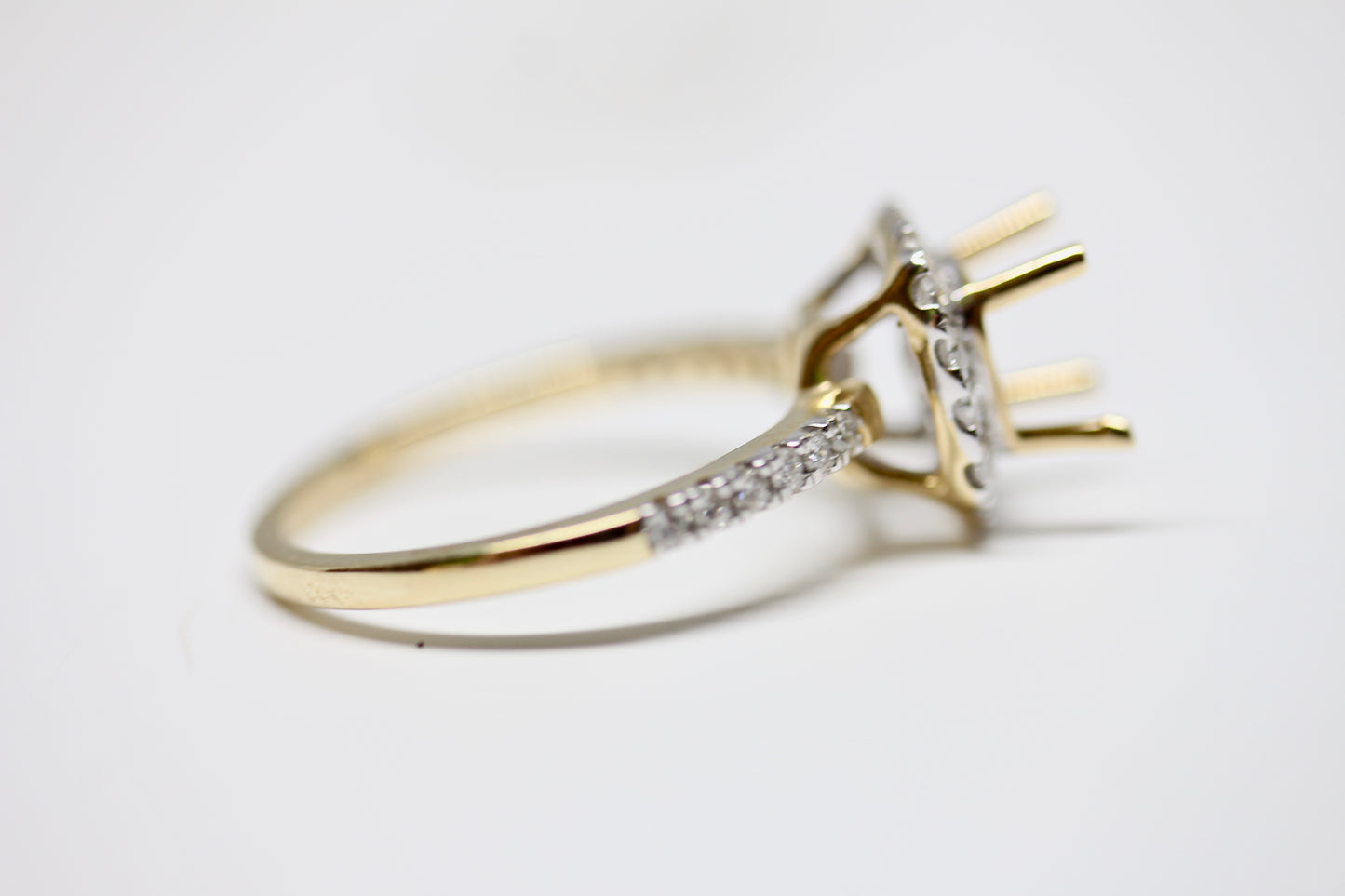Cushion Shaped Halo Diamond Engagement Ring