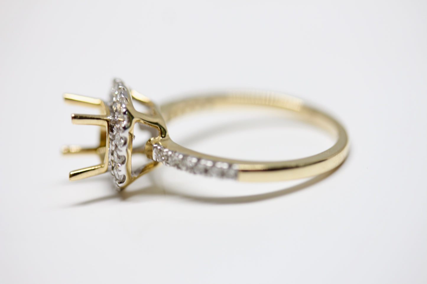 Cushion Shaped Halo Diamond Engagement Ring