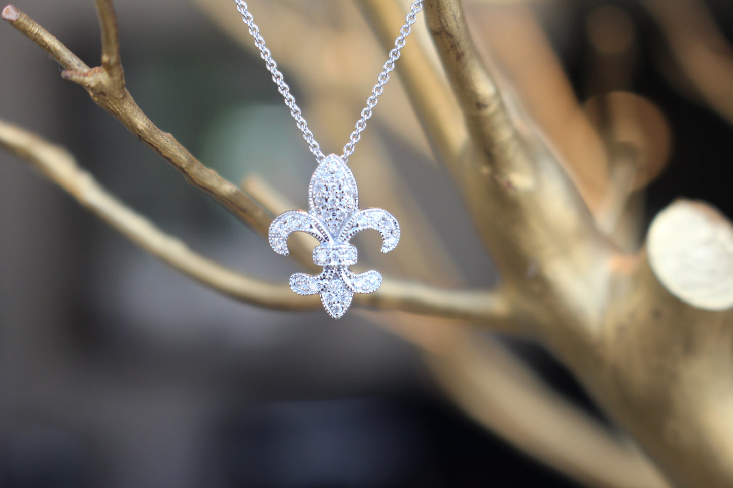 Fleur de lis Diamond Pendant