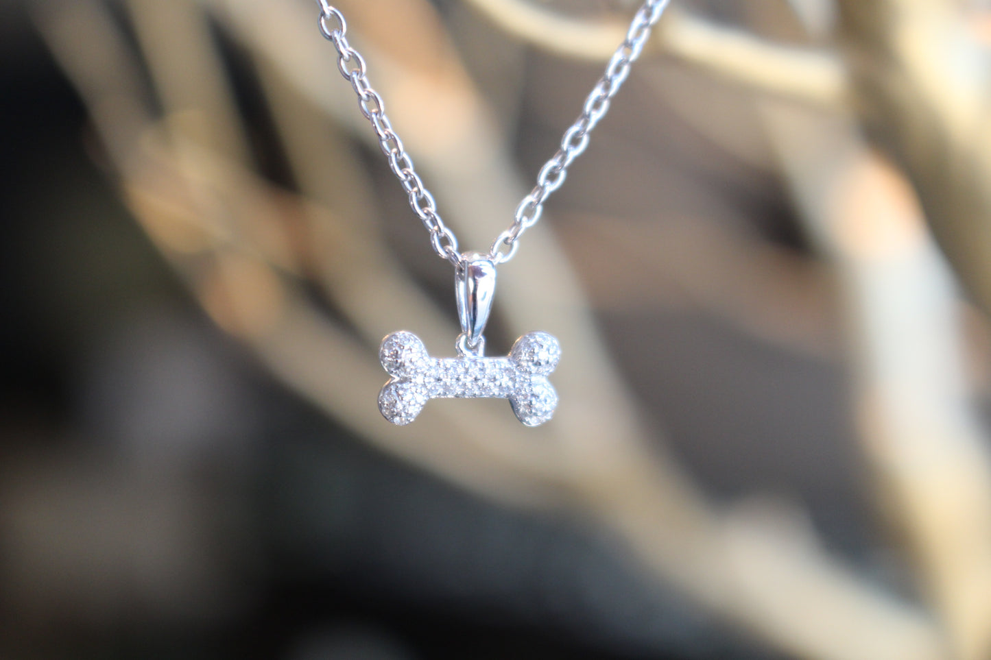 Dog Bone Diamond Pendant