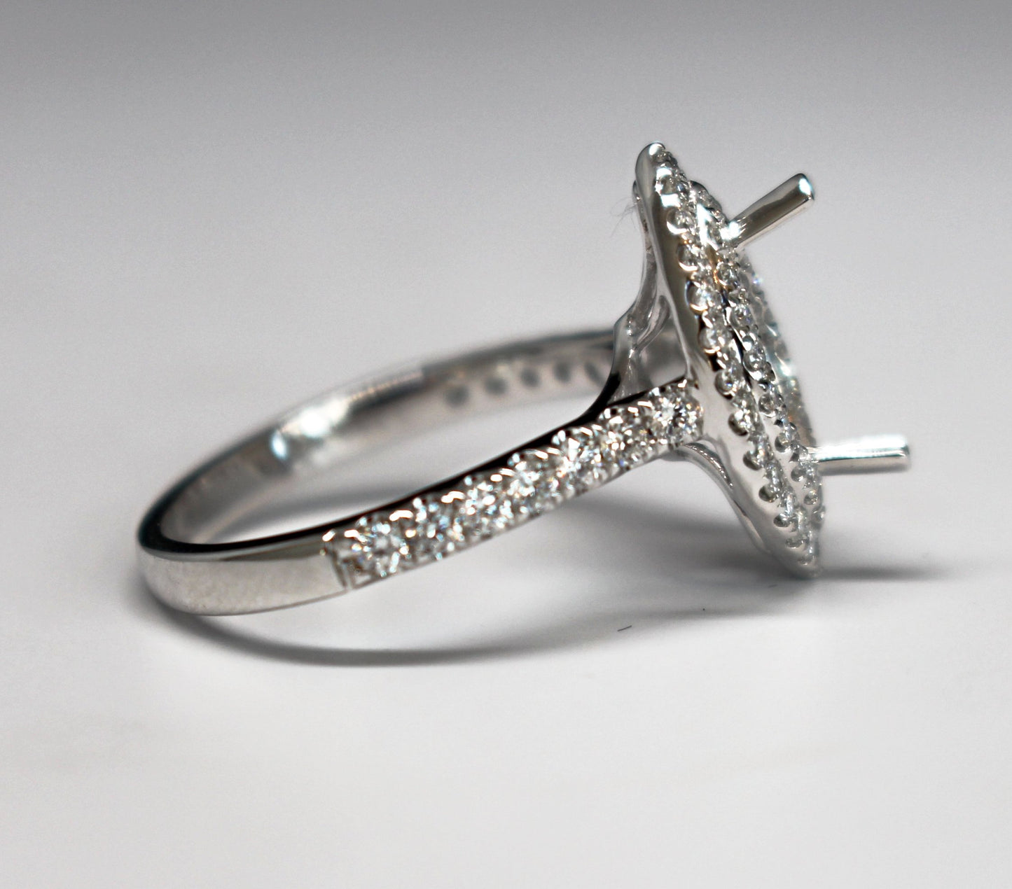 Diamondaire Double Halo Marquise Engagement Ring
