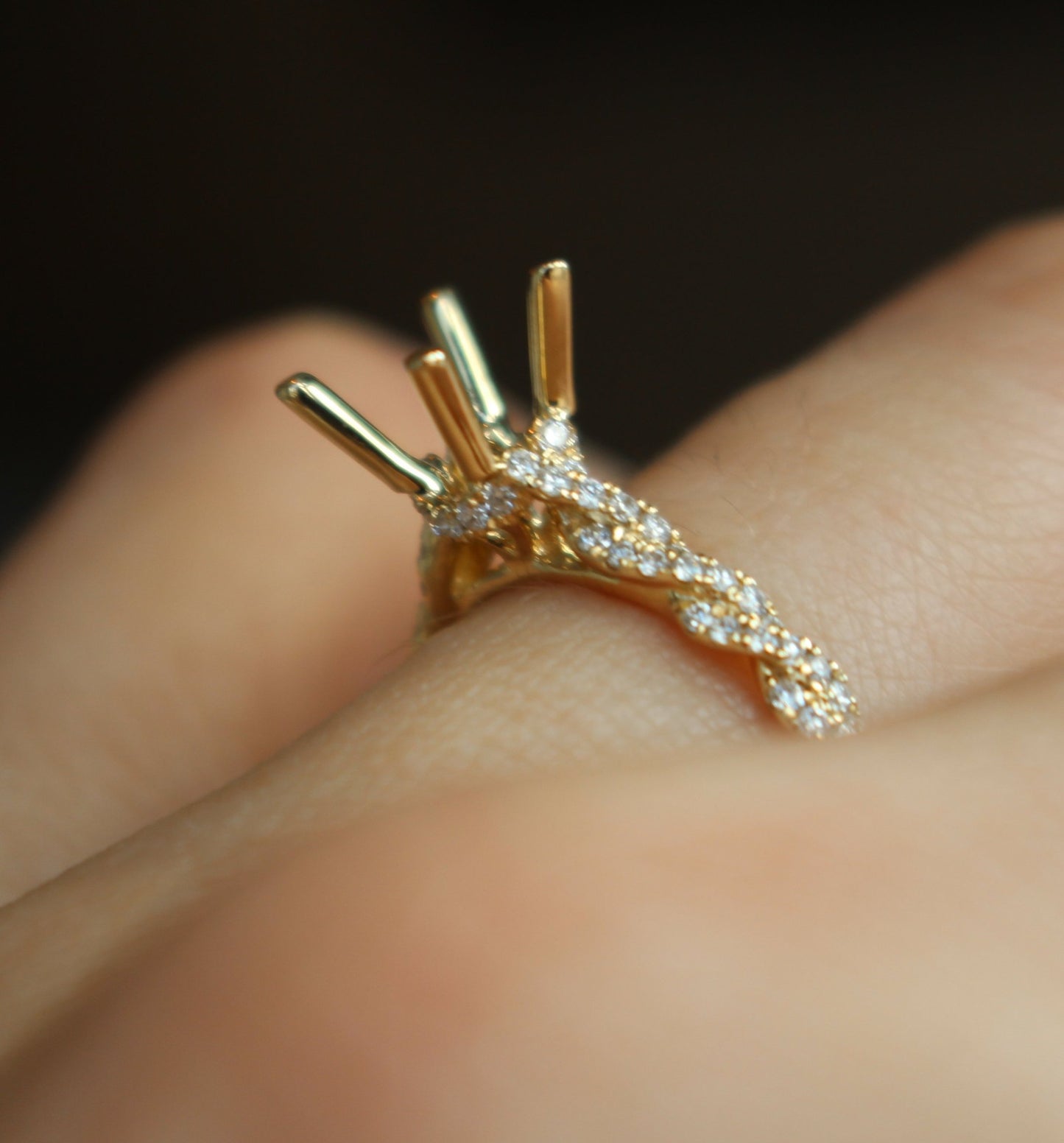 Diamondaire 14kt Yellow Gold Slim Twist Ring