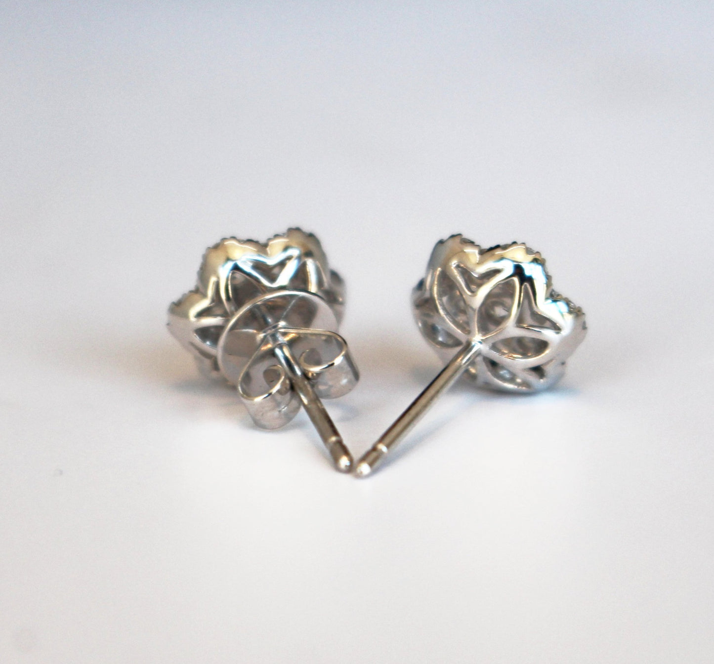 Cluster Flower Halo Diamond Earrings