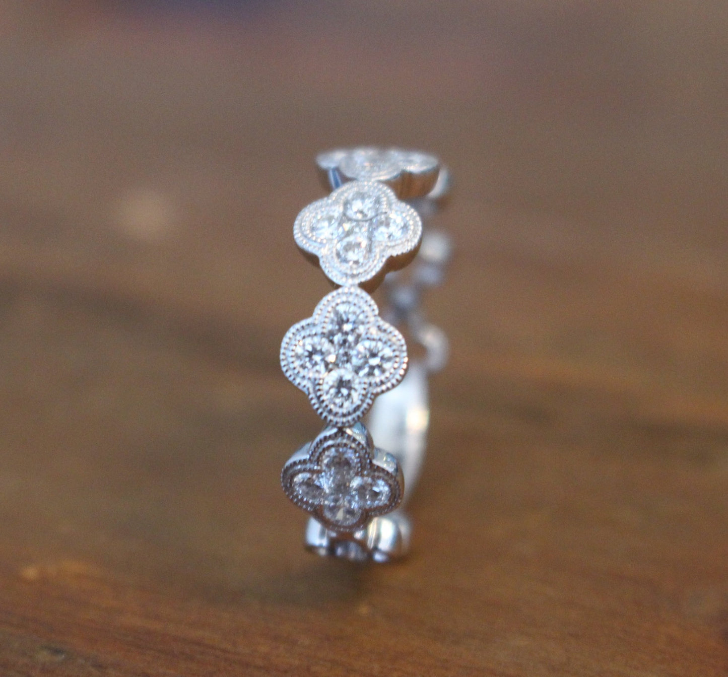 Clover Diamond Stackable Ring