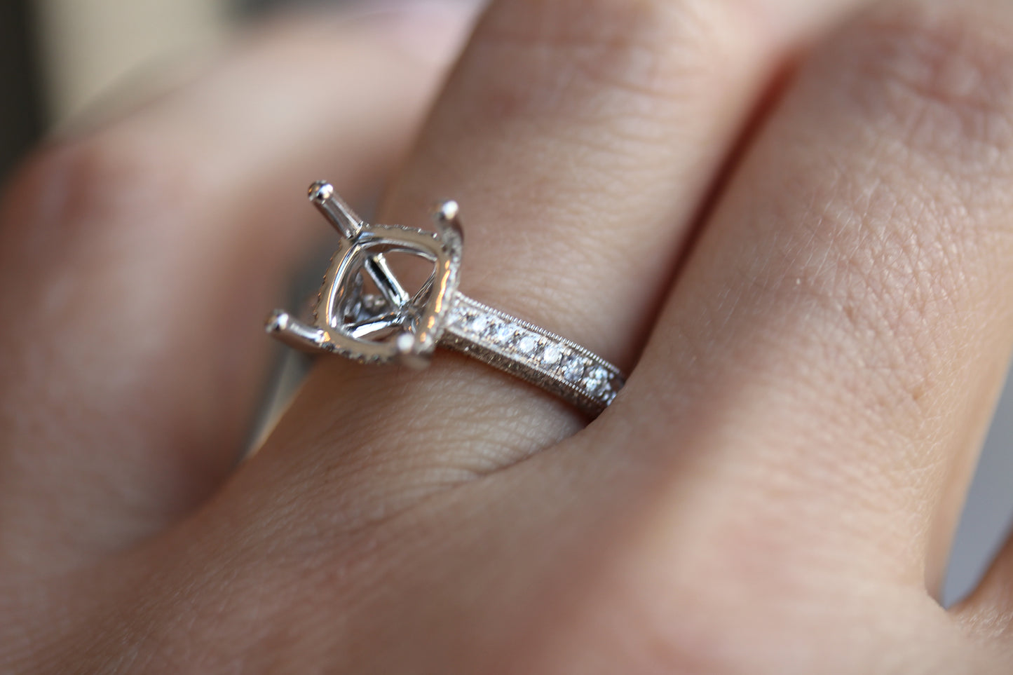 14K White Gold Diamonds All Around Diamondaire Engagement Ring
